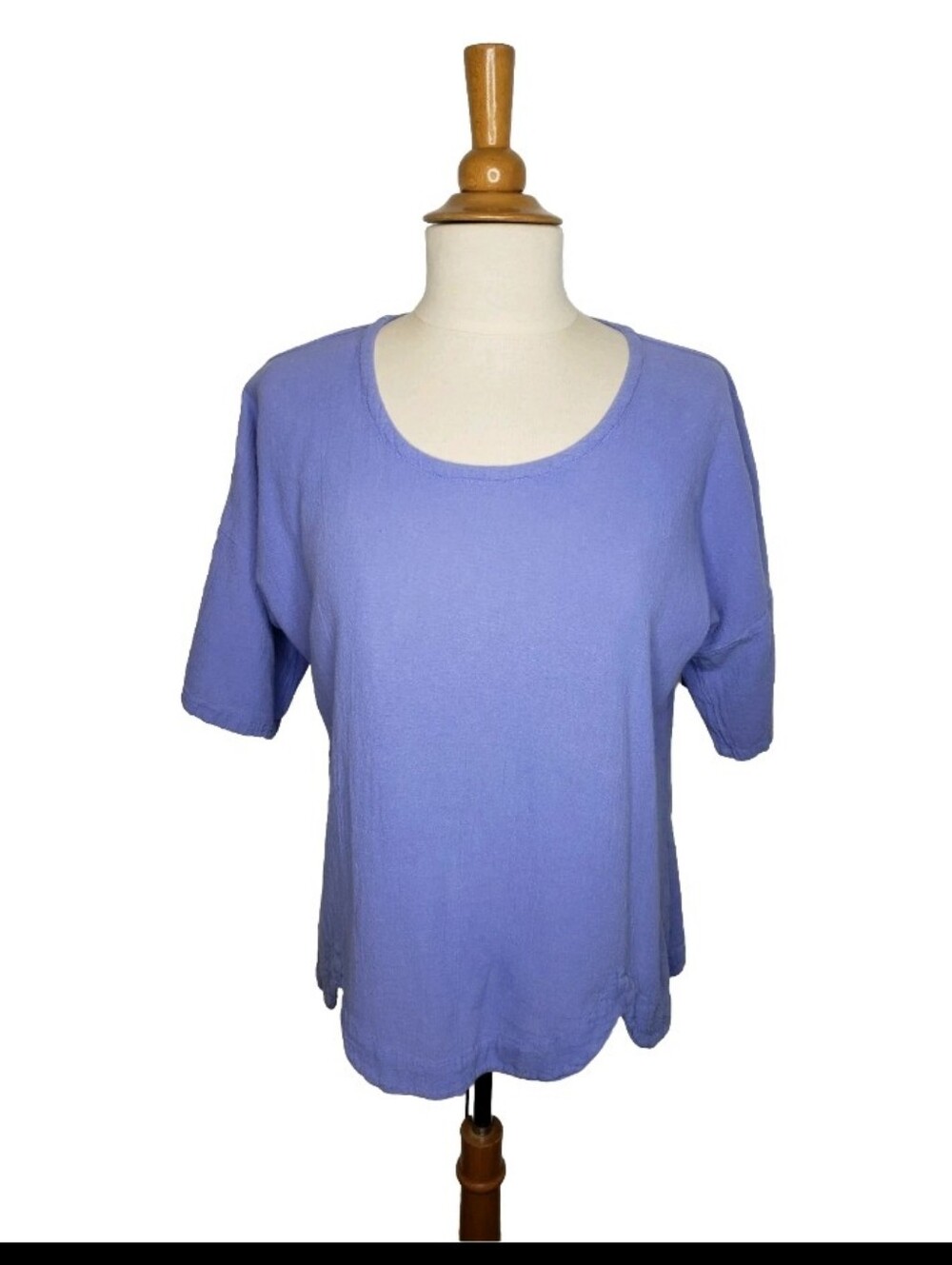 Oh My Gauze! Lavender Short Sleeve Scoop Neck Top Size 1 S/M 100% Cotton